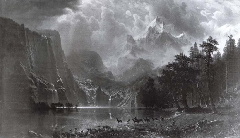 Between the mountains of the Sierra Nevada in Californie, Albert Bierstadt